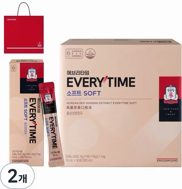 에브리타임 소프트 홍삼 10ml x 30포 + 쇼핑백