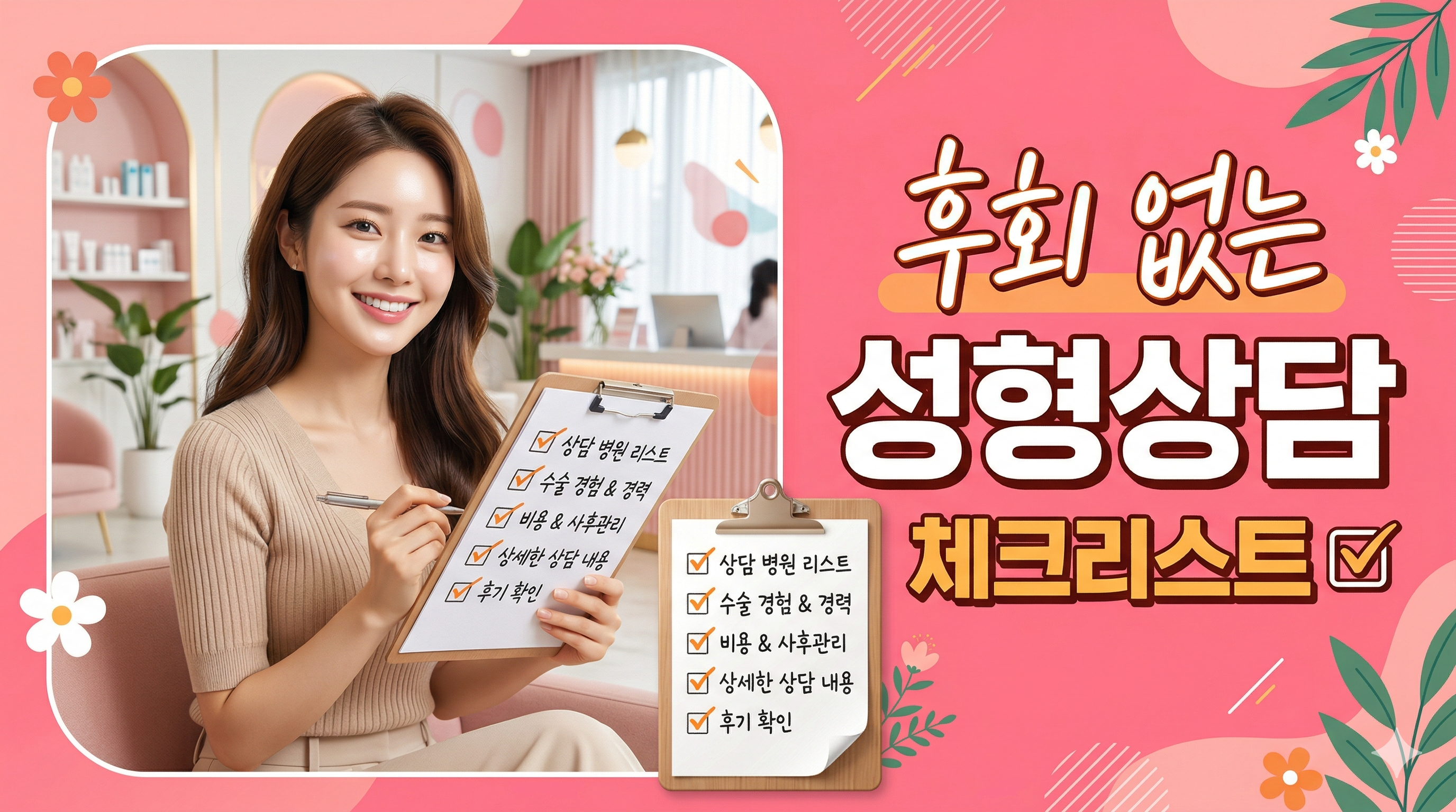 후회 없는 성형 상담 준비 방법｜성형 전 반드시 알아야 할 체크리스트