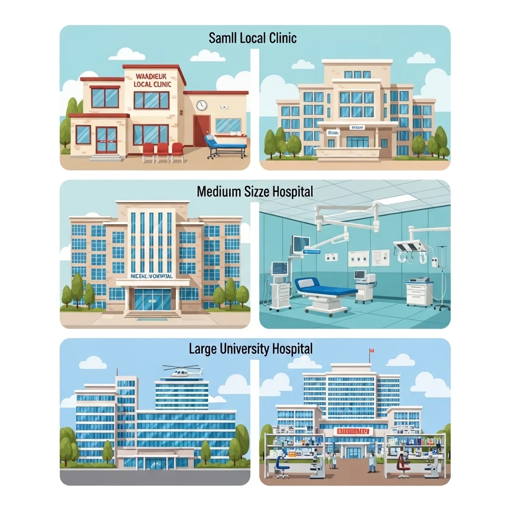 병원 규모와 목적에 따른 선택 기준 요약