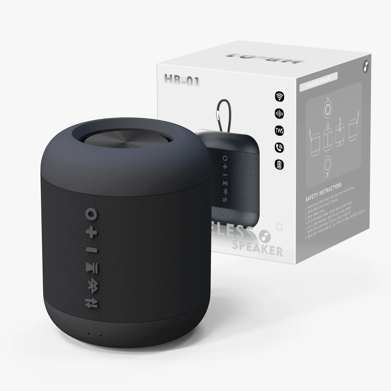 비파노 휴대용 생활방수 TWS 블루투스 스피커, 블랙