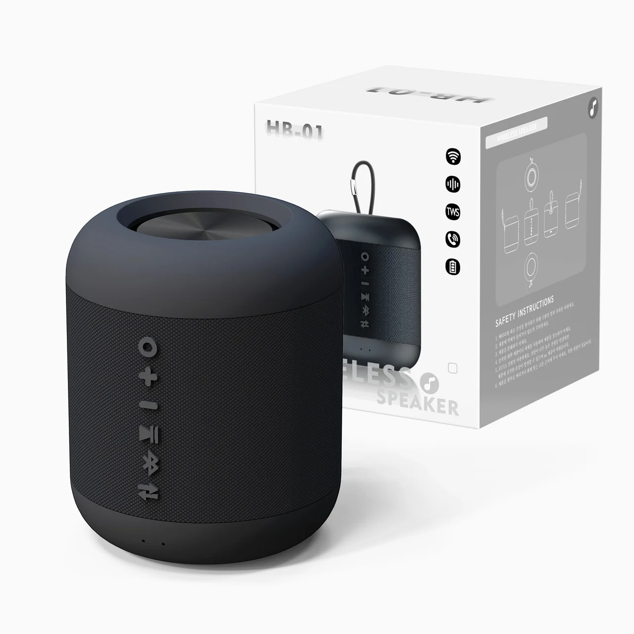 비파노 휴대용 생활방수 TWS 블루투스 스피커, 블랙