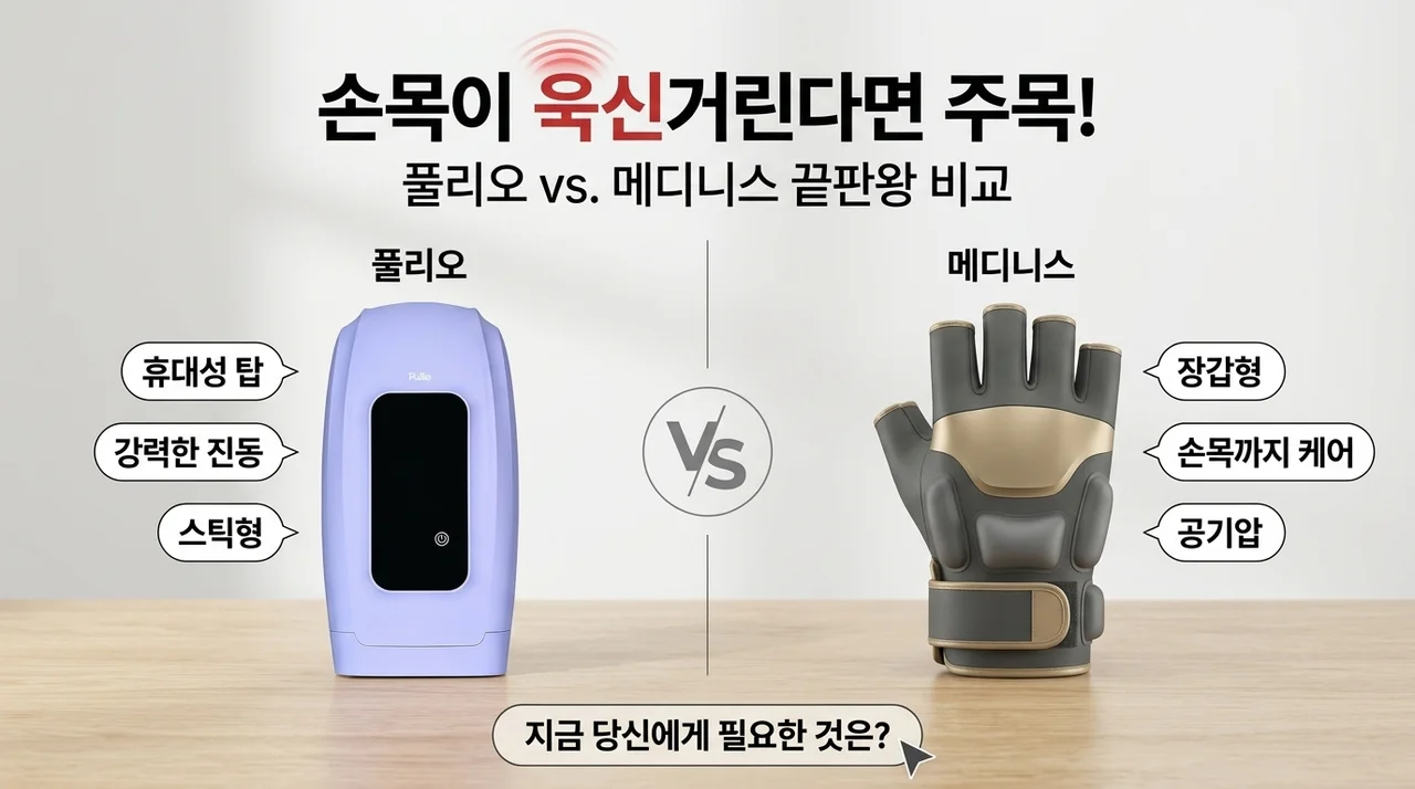 손목이 욱신거린다면 주목! 풀리오 vs 메디니스 손마사지기 끝장 비교