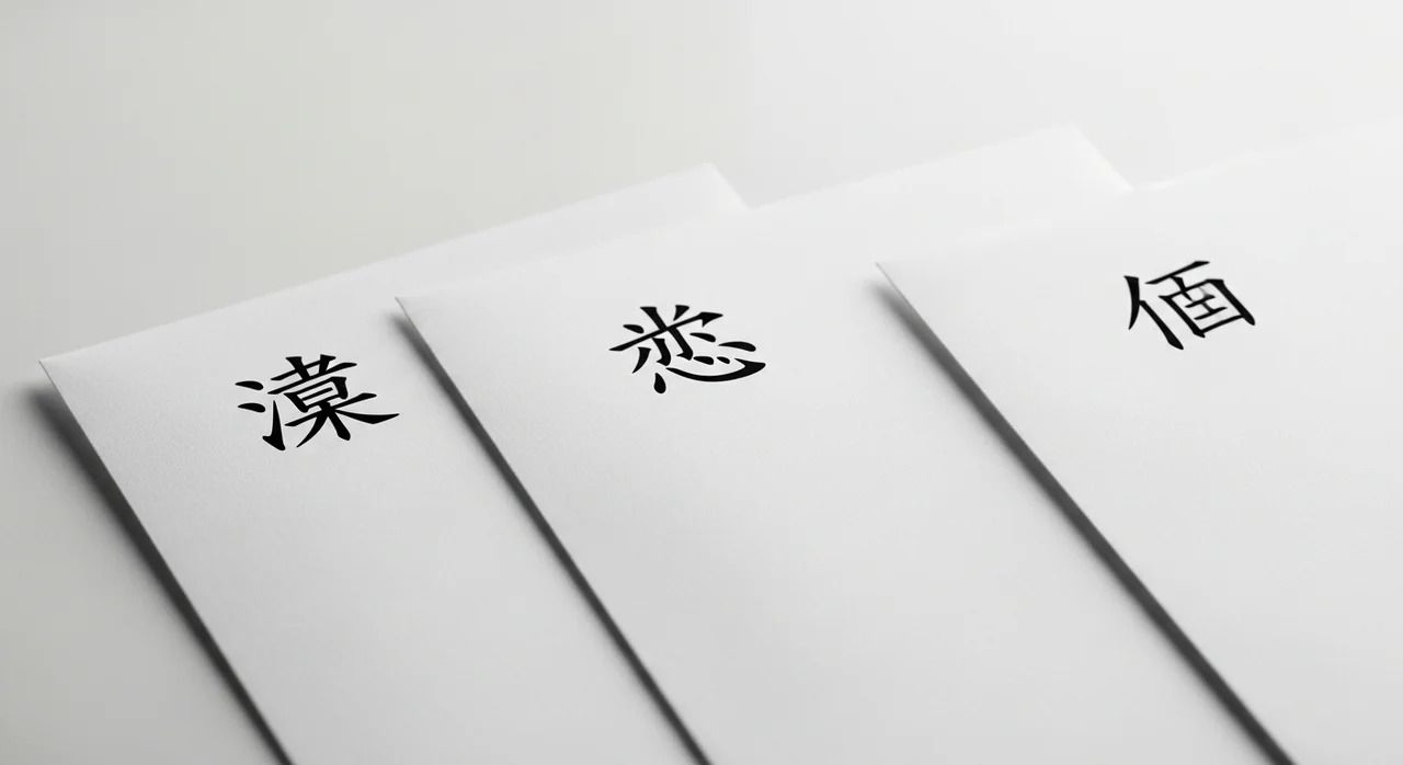 봉투 앞면 문구, 어떤 한자를 써야 할까요?