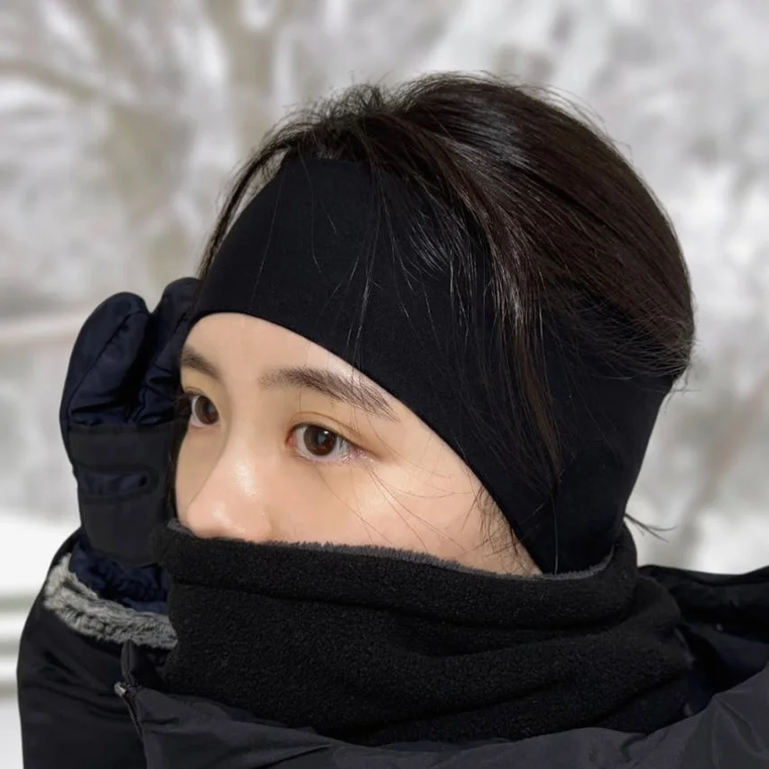 기모 이어워머 방한 헤어밴드 러닝 등산 스키 스포츠 귀마개 방한용품 겨울모자 블랙 상세 이미지 6