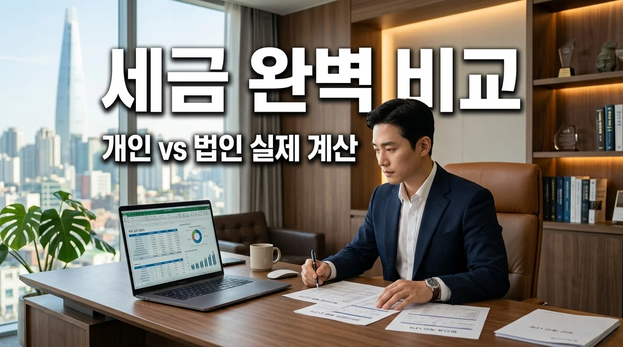 개인사업자 vs 법인사업자 세금 차이, 순이익 1억 기준 실제 계산 비교
