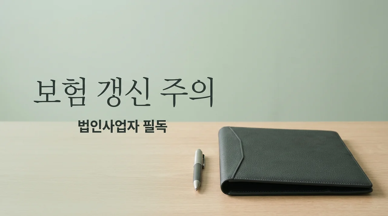 법인사업자 보험 갱신 시 주의할 5가지 (2026년 최신 실무 가이드)