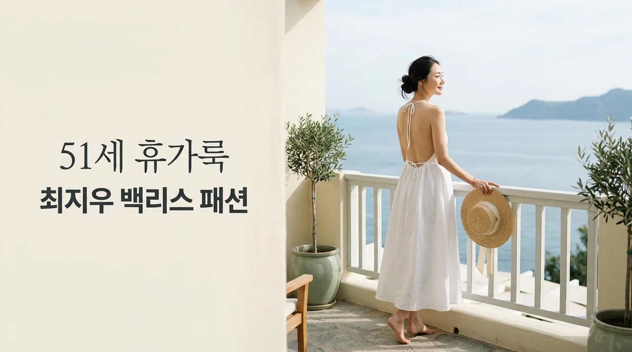 51세 여배우의 과감한 백리스 휴가룩 최지우 하와이 패션 브랜드 정리