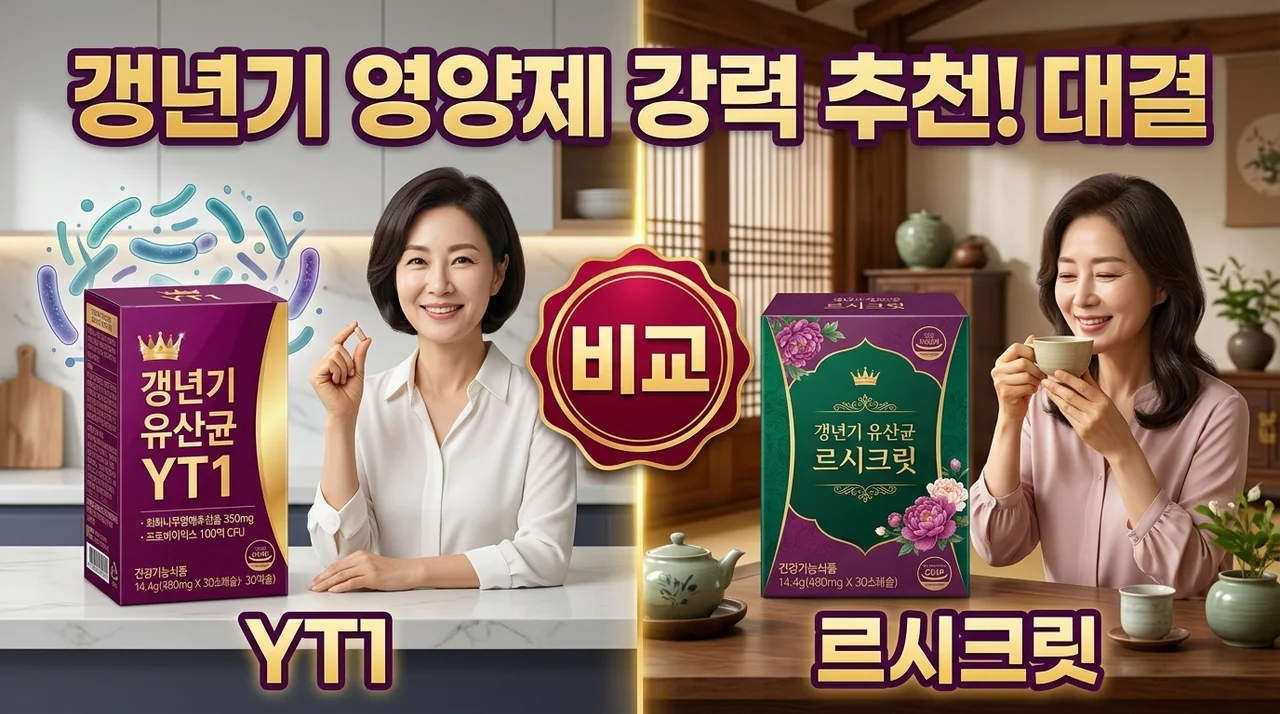 갱년기 영양제 추천, 갱년기 유산균 YT1 vs 르시크릿 전격 비교