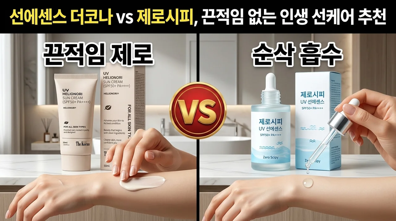 선에센스 더코나 vs 제로시피, 끈적임 없는 인생 선케어 추천