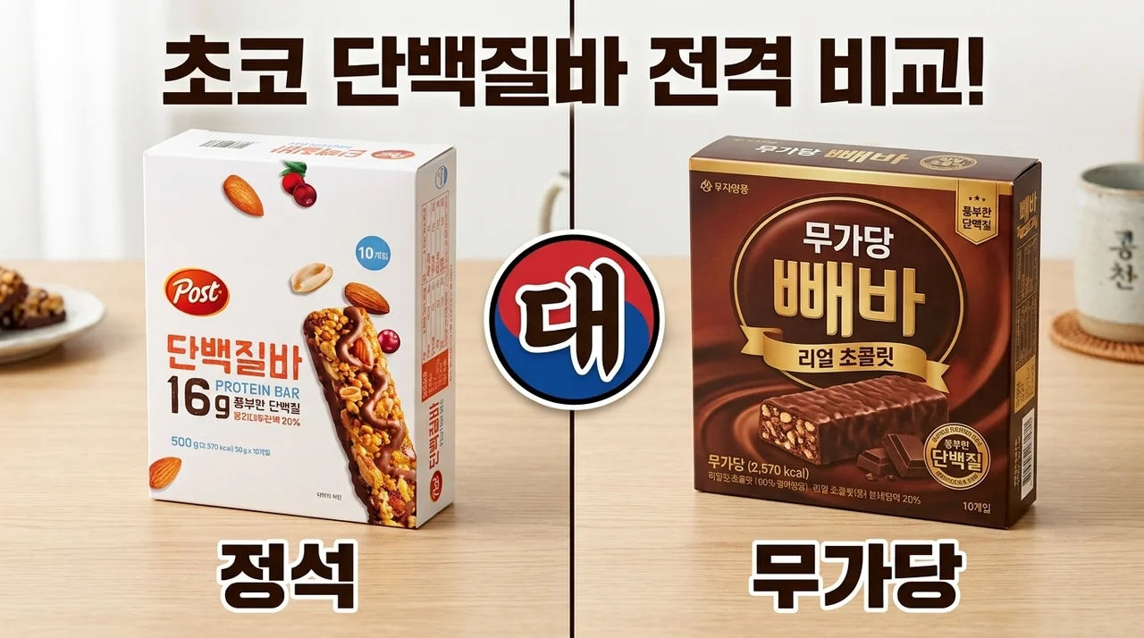 프로틴바 포스트 단백질바 vs 무가당 빼바 리얼초콜릿 전격 비교