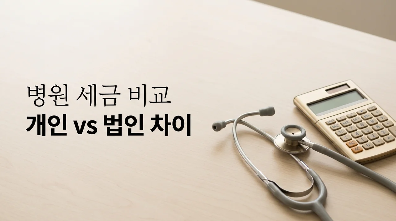 개인병원 vs 법인 실제 세금 차이, 내 소득에선 어디가 유리할까?