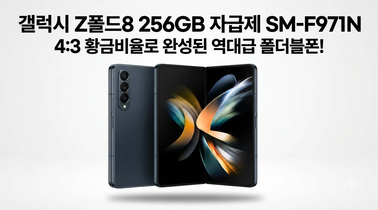 갤럭시 Z폴드8 256GB 자급제 SM-F971N, 4:3 황금비율로 완성된 역대급 폴더블폰!