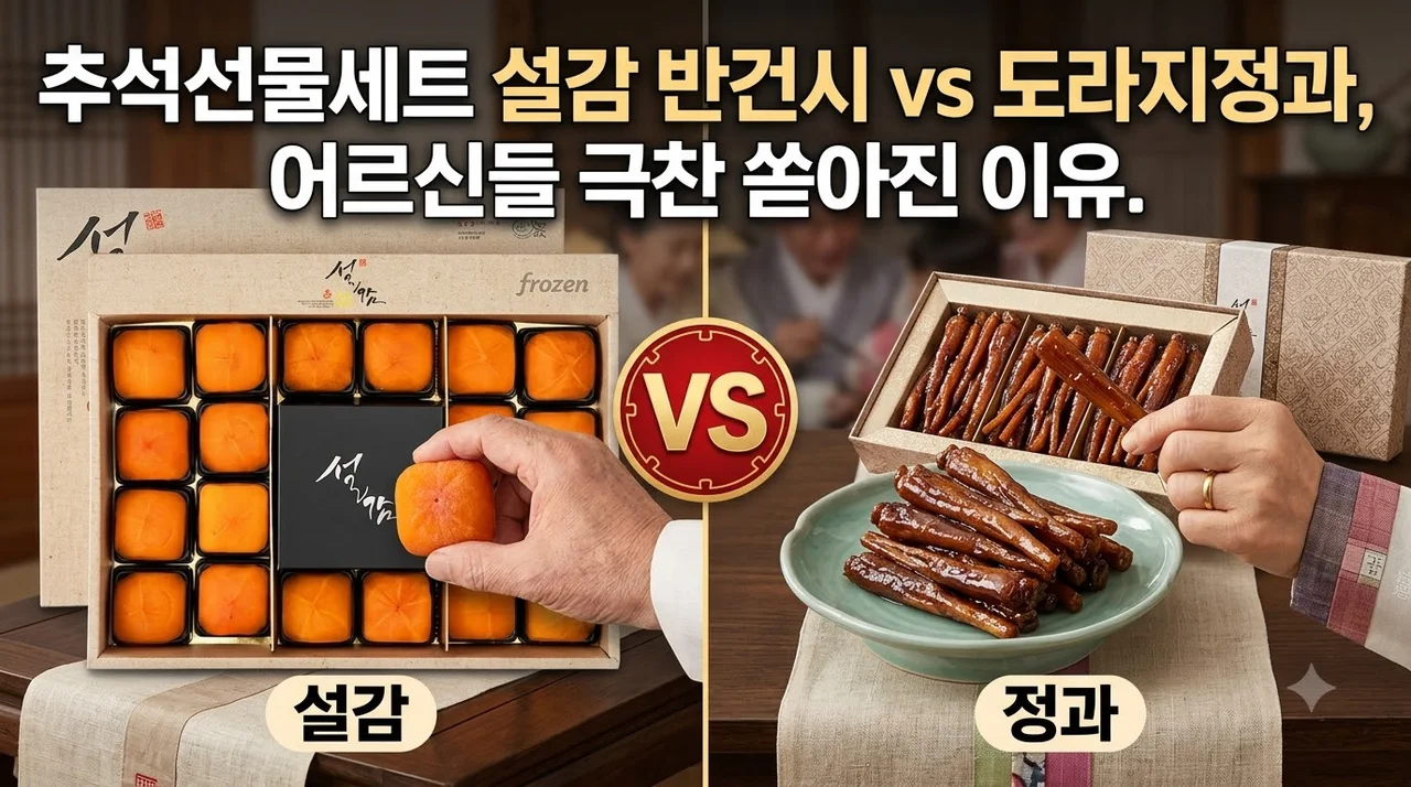 추석선물세트 설감 반건시 vs 도라지정과, 어르신들 극찬 쏟아진 이유