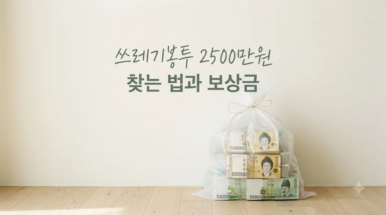 쓰레기봉투 2500만원 버렸다면? 되찾는 법과 보상금 법적 기준 총정리