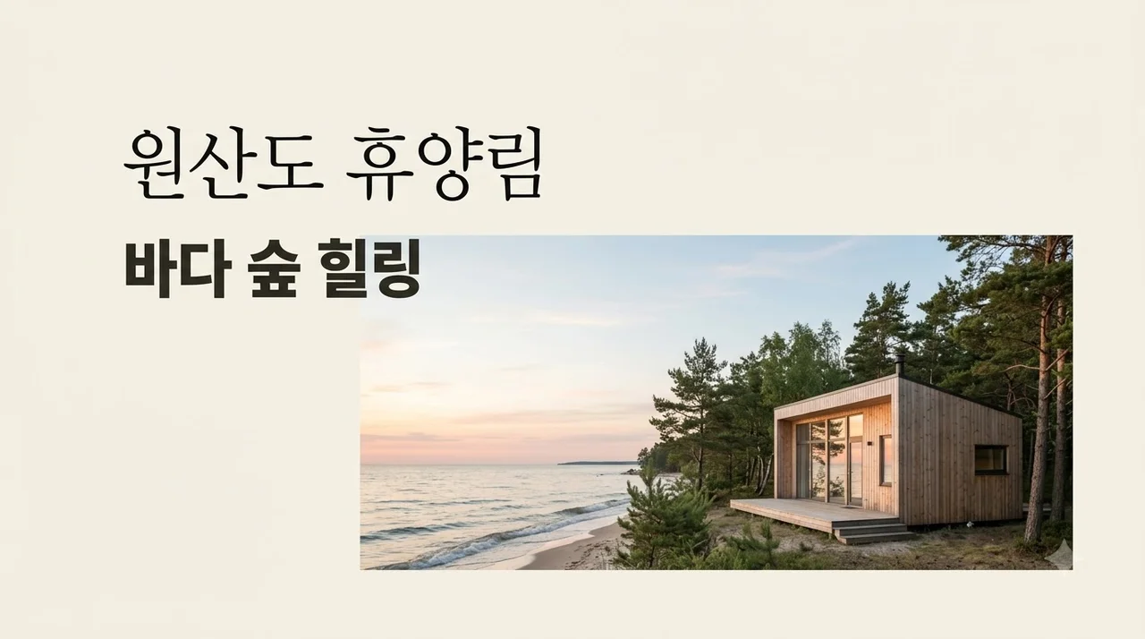원산도 자연휴양림 예약 명당 가이드: 바다 전망 객실 및 팁